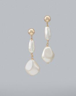 Faux-Pearl Linear Drop Earrings | White House Black Market