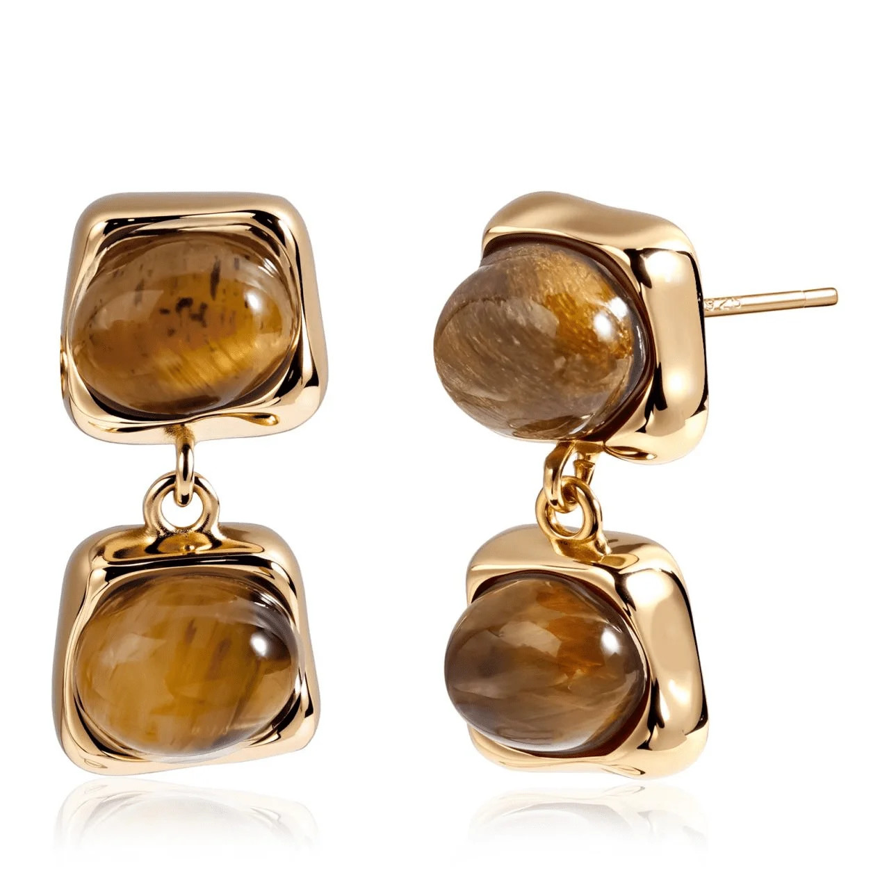 Vintage Gold Dangle Earrings for Women, Tiger Eye Drop Earrings Jewelry for Women | Walmart (US)