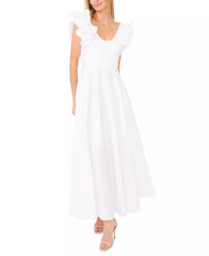 CeCe Women's Ruffled Cap Sleeve Maxi Dress - Macy's | Macy's