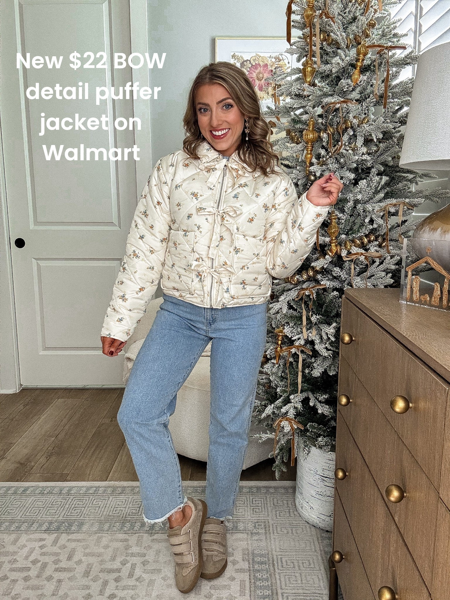 Walmart fashion finds that look WAY more expensive than they are 🤍
This adorable Walmart puffer jacket is only $22 and I’m obsessed with the feminine floral print and bow tie detail. It’s lightweight but warm, super comfortable, and perfect for everyday wear—from school drop-off to running errands or casual holiday outings.

And can we talk about these Walmart jeans on sale for just $15?! 🙌 They’re a straight-leg fit, easy to style, and such a good basic to have on repeat. This entire outfit is affordable, comfortable, and so easy to recreate.

If you love Walmart fashion, budget-friendly outfits, and pieces that look boutique without the price tag, this look is a must 🤍
👉 Everything is linked in LTK!

#WalmartFashion #WalmartFinds #AffordableFashion #BudgetStyle #WalmartOutfit #WalmartStyle #PufferJacket #WinterStyle #EverydayOutfit #CasualChic #Under25Finds #StraightLegJeans #MomStyle #LTKFinds #LTKUnder25