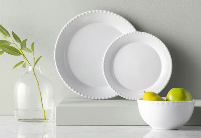 Joss & Main Claire Beaded 12 Piece Stoneware Dinnerware Set, Service for 4 | Wayfair | Wayfair North America