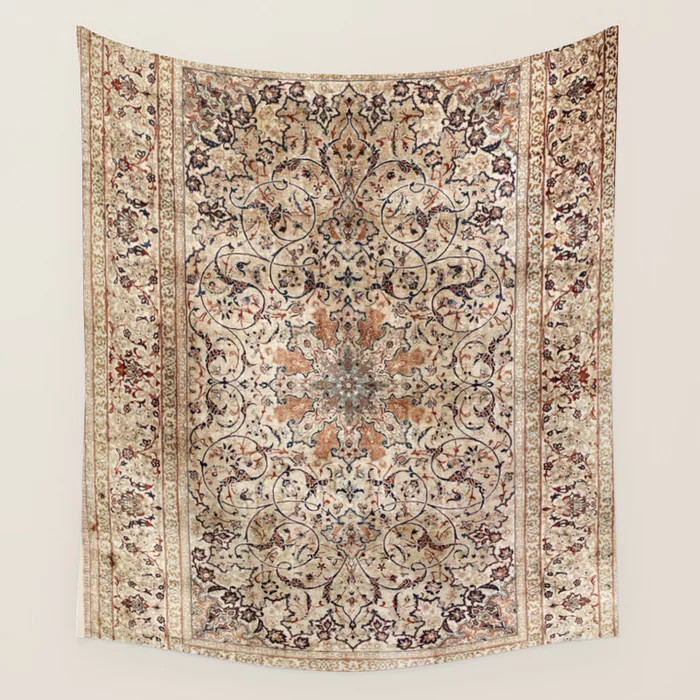 Silk Esfahan Persian Carpet Print Wall Tapestry by Vicky Brago-Mitchell® | Society6