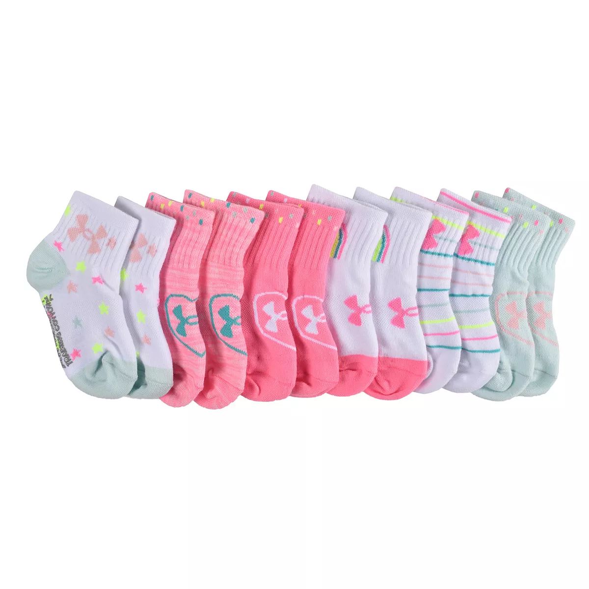 Baby / Toddler Girl Under Armour 6-Pack Hearts & Stars Ankle Socks | Kohl's