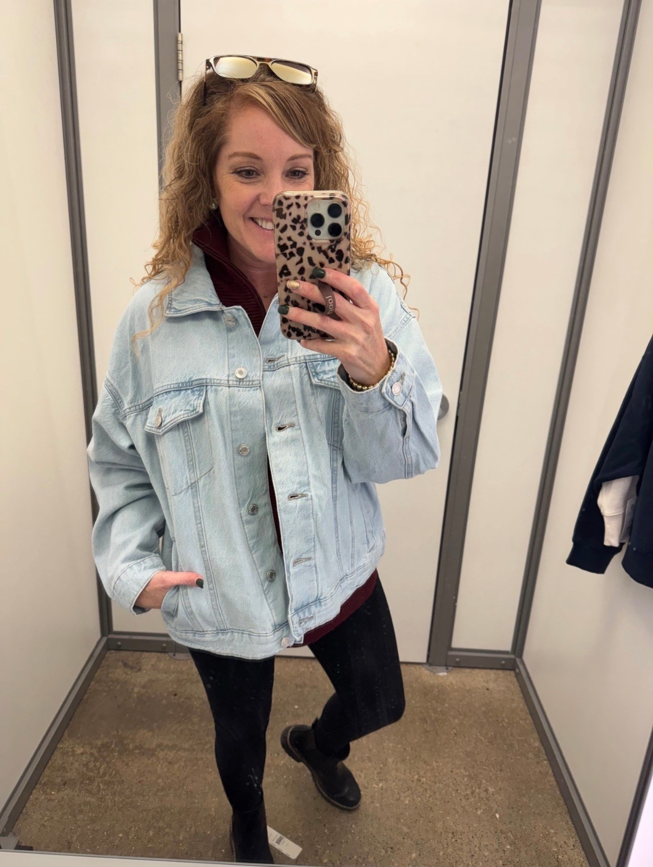$25 Walmart No Boundaries Oversized Cotton Denim Jacket, Women's XXS-XXL / travel outfit / oversized denim jacket 

*wearing size medium but ended up purchasing the small

#LTKootd #LTKOver40 #LTKmomlife