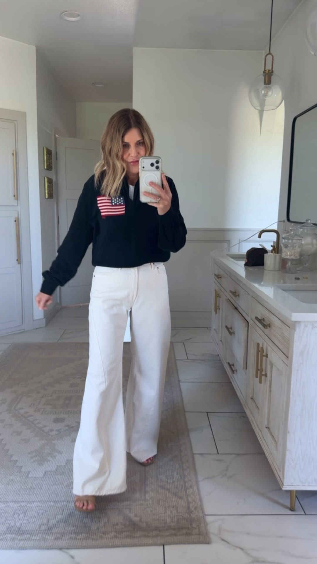 Cute Americana sweater on sale now. I’m in a medium

#LTKOver40
