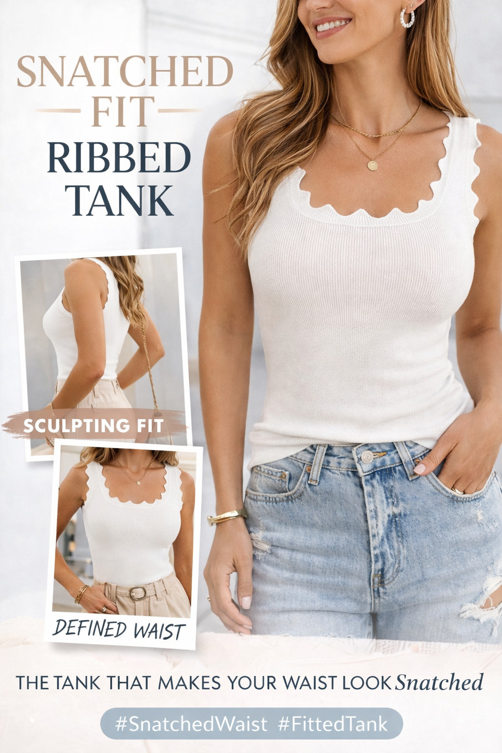 This ribbed square-neck tank top is designed to sculpt and flatter with its slim knit fit and structured neckline. It defines the waist while staying comfortable and versatile for everyday outfits. A chic Saodimallsu fitted tank for jeans, trousers, or skirts.

#SnatchedWaist #FittedTank #SquareNeckTank #FlatteringFit #RibbedTank #AmazonFashion #SlimFitTop #EverydayStyle #CapsuleWardrobe #SummerBasics 

 #LTKSpringSale #LTKSwim #LTKTravel