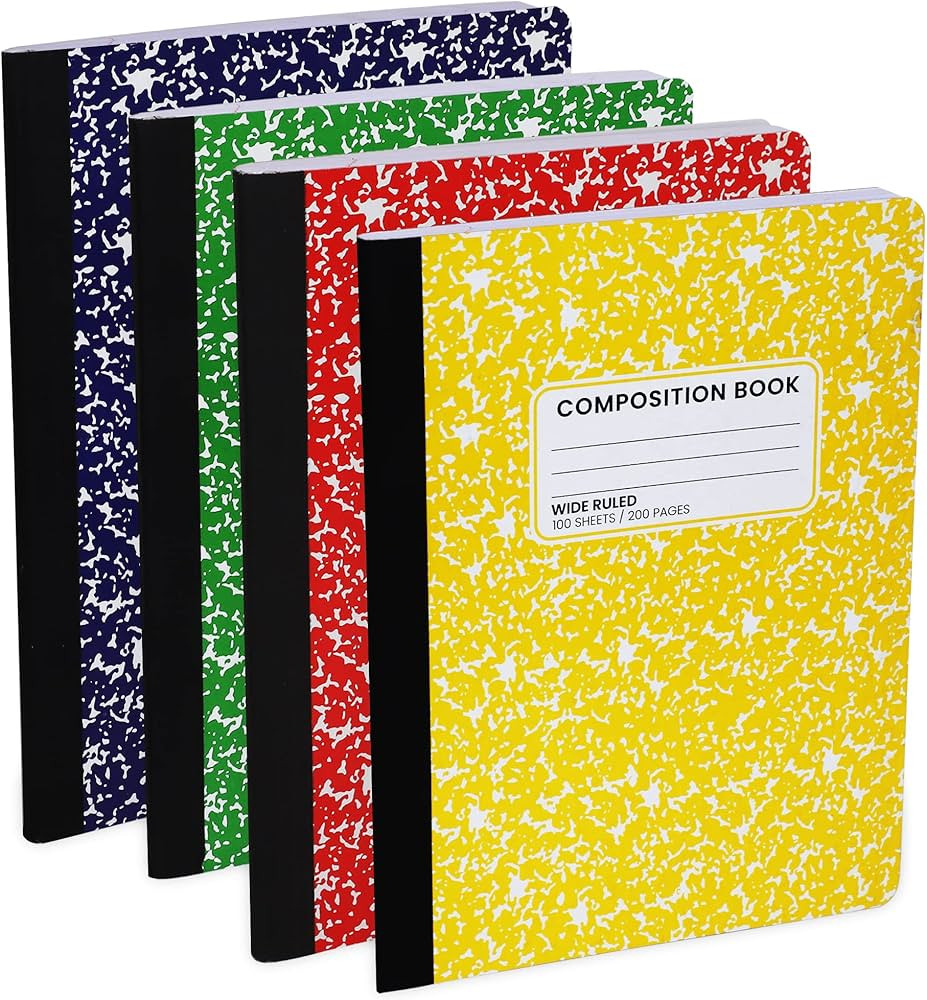 Wide Ruled Notebook, Composition Notebooks Wide Ruled Composition Book, Wide Rule Notebook Paper ... | Amazon (US)