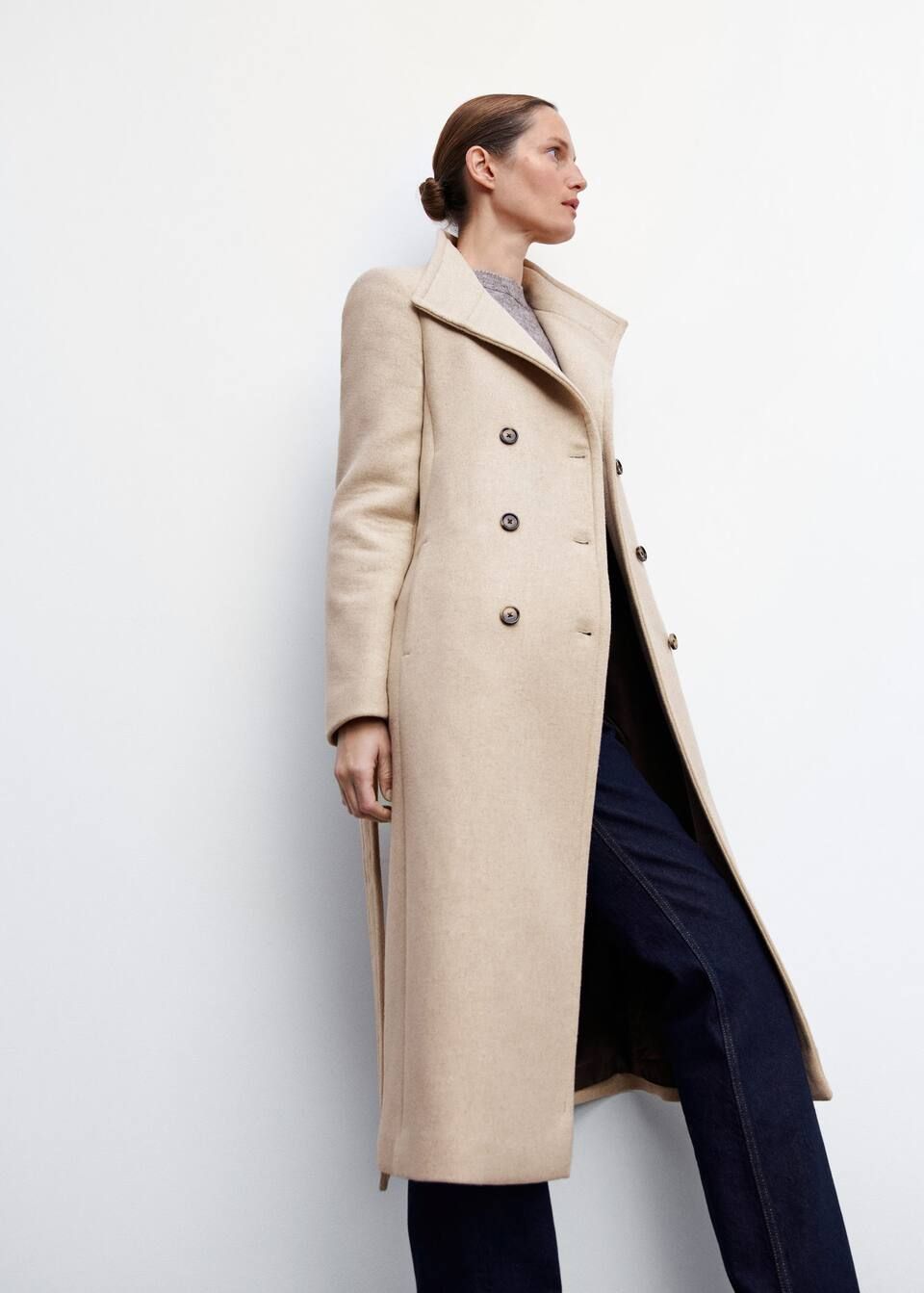 Woolen coat with belt -  Women | Mango USA | MANGO (US)