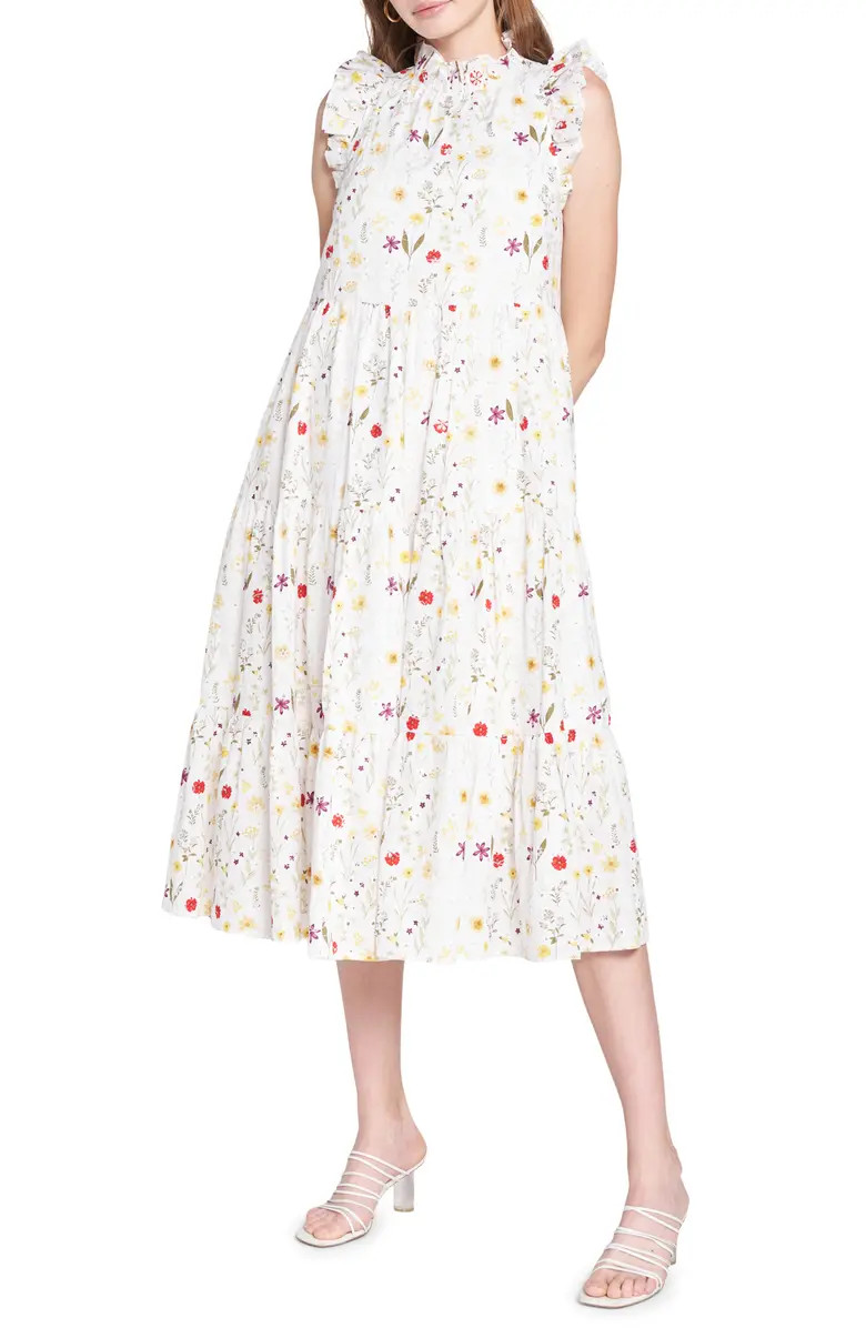 En Saison Floral Ruffle Tiered Midi Dress | Nordstrom | Nordstrom