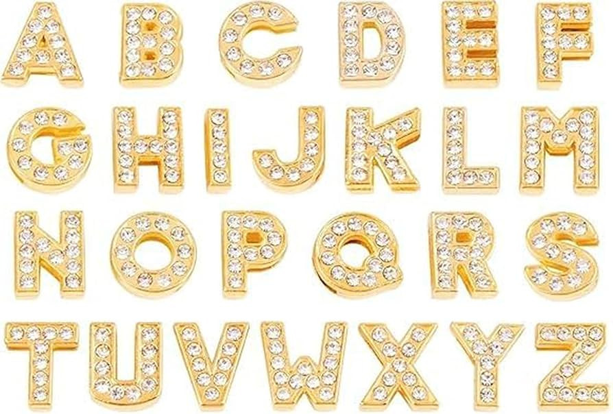 130 PCS A-Z Full Rhinestones Charms 8mm Letters for Hair ClipsSlide Alphabet,Hair Clips,Jewelry M... | Amazon (US)