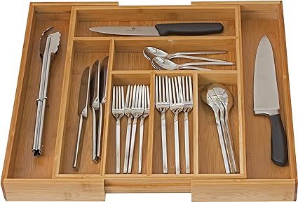 Home-it Expandable use for, Utensil Flatware Dividers-Kitchen Drawer Organizer-Cutlery Holder, Ba... | Amazon (US)