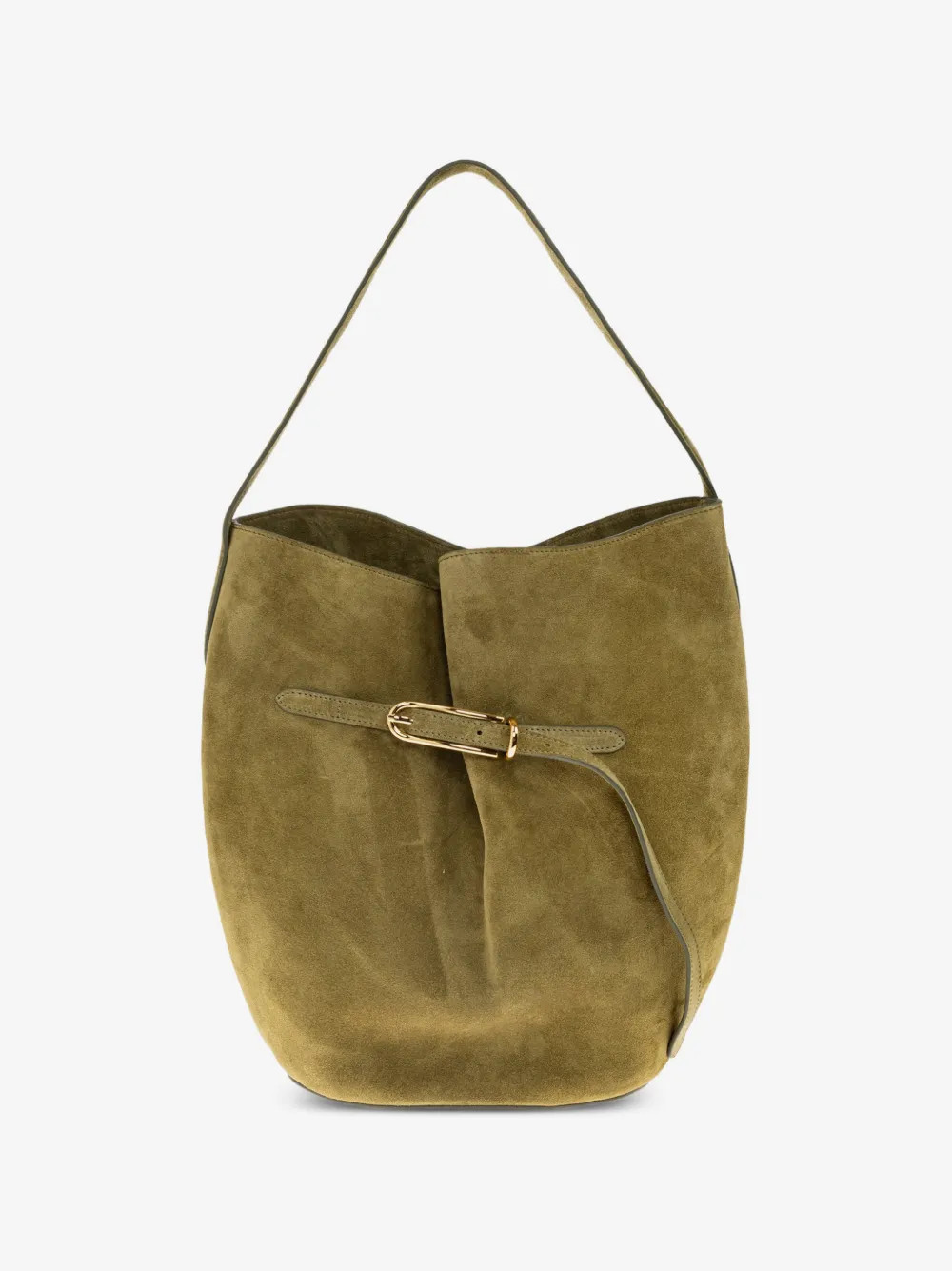 Liffner buckle-detail suede bucket bag - Green | Farfetch Global