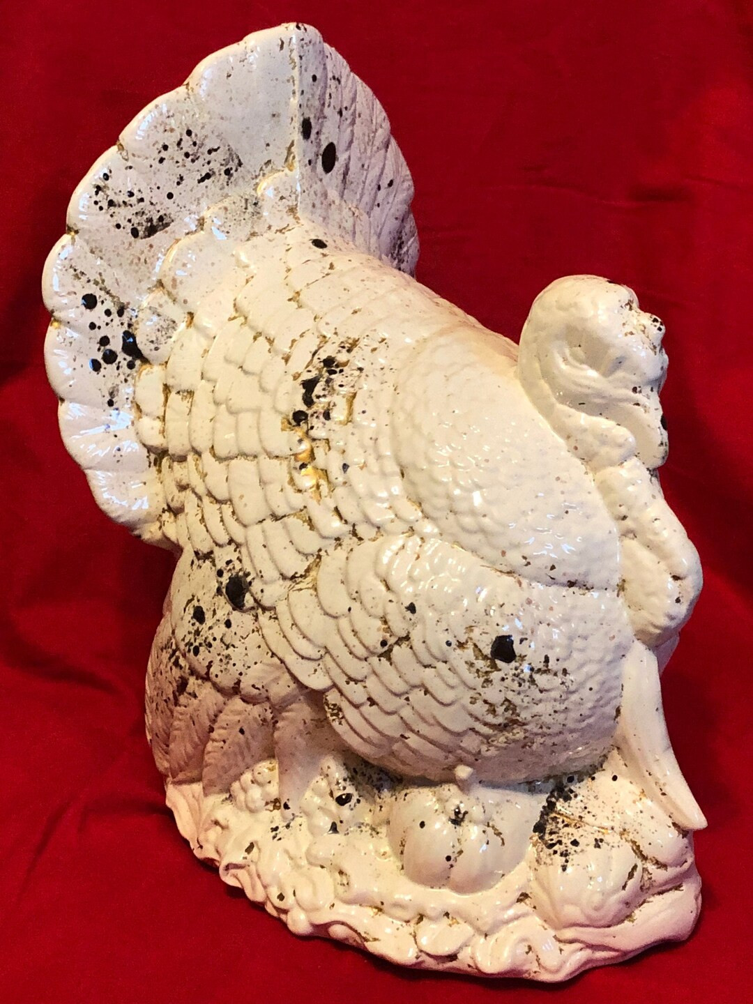 Rustic Milk Glass Glazed Ceramic Medium Thanksgiving Turkey - Etsy | Etsy (US)