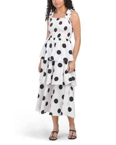 Polka Dot Ruffle Midi Dress | Casual Dresses  | Marshalls | Marshalls