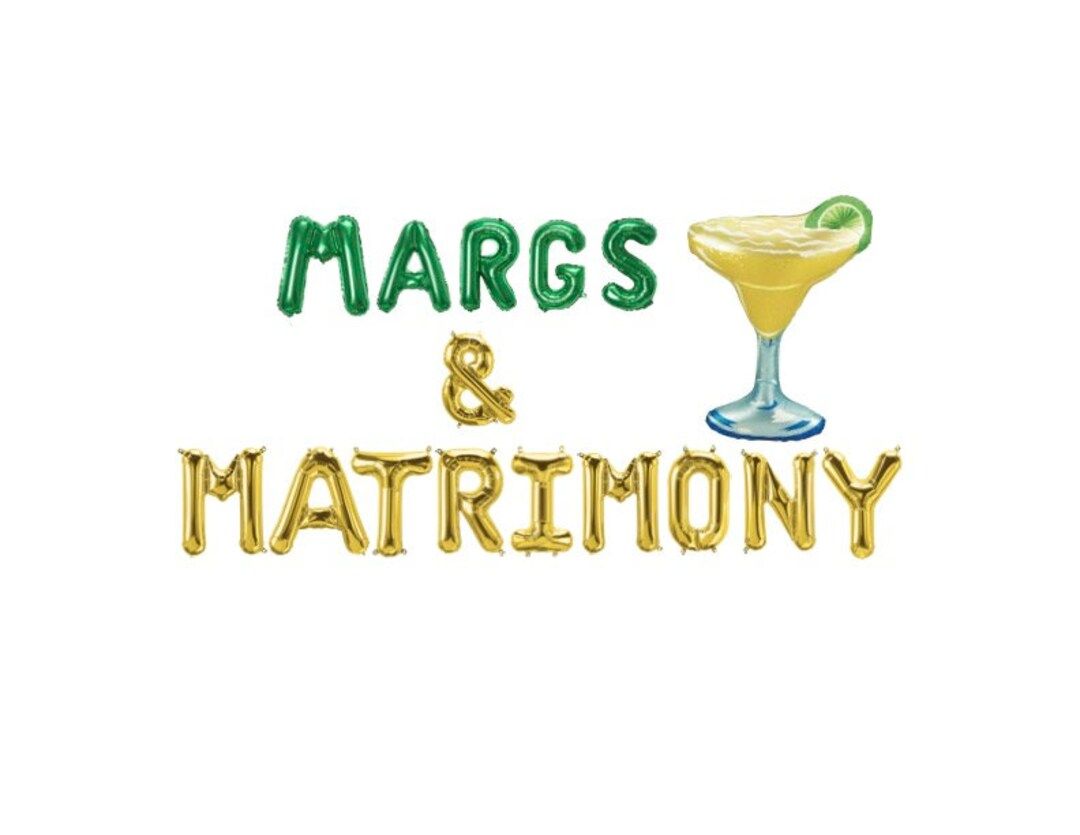 Margs & Matrimony Balloon Banner Bachelorette Party Bridal Shower Margarita Balloon Engagement Pa... | Etsy (US)