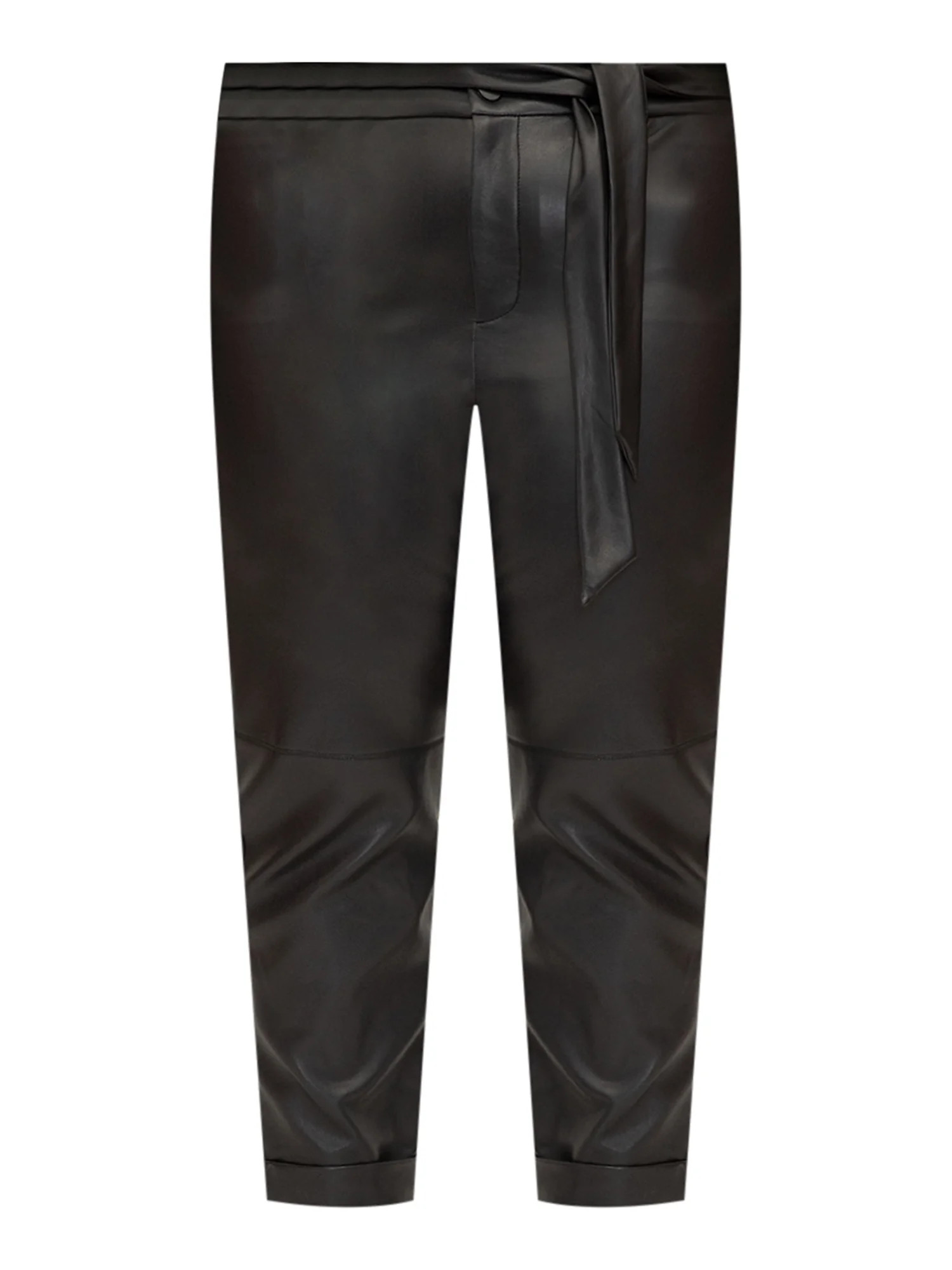 ELOQUII Elements Women's Plus Size Slim Faux Leather Pant With Tie - Walmart.com | Walmart (US)