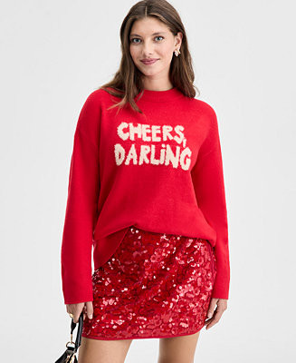 On 34th Women's Cheers Darling Crewneck Sweater, Macy's Exclusive - Macy's | Macy's