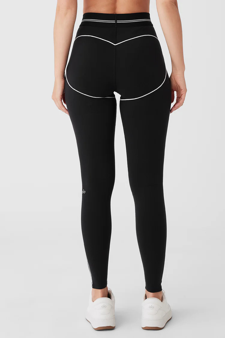 Airbrush High-Waist Heart Throb Legging - Black/White | Alo Yoga (US)