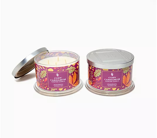 HomeWorx by Slatkin + Co. S/2 18oz Autumn Party Candles | QVC