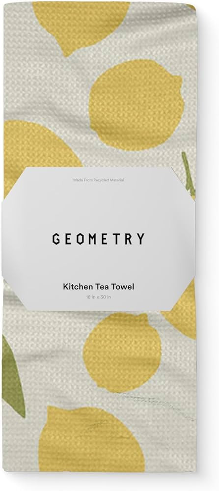 GEOMETRY Kitchen Tea Towels - Quick Dry Microfiber Dish Towels for Kitchen Sunny Lemons, 18" x 30... | Amazon (US)