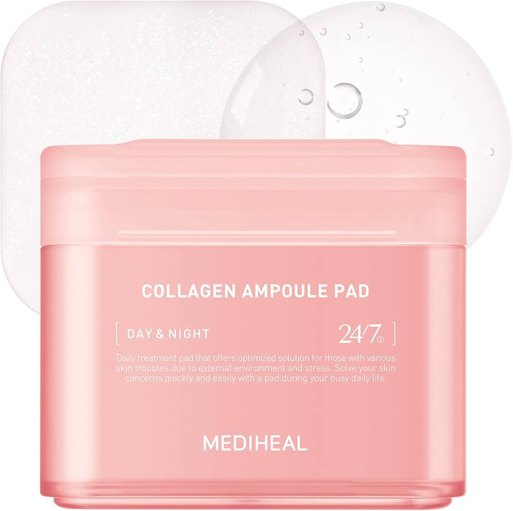 MEDIHEAL Collagen Ampoule Pad – Square Cotton Facial Toner Pads Collagen & Ceramide - Skin Firm... | Amazon (US)