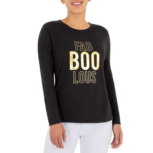 Way To Celebrate Women's Long Sleeve Halloween Graphic T-shirt | Walmart (US)