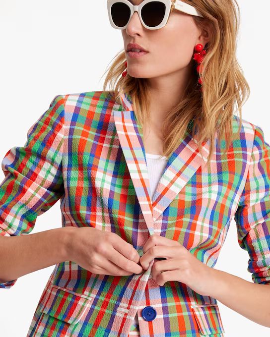 Coastal Plaid Seersucker Blazer | Kate Spade (US)