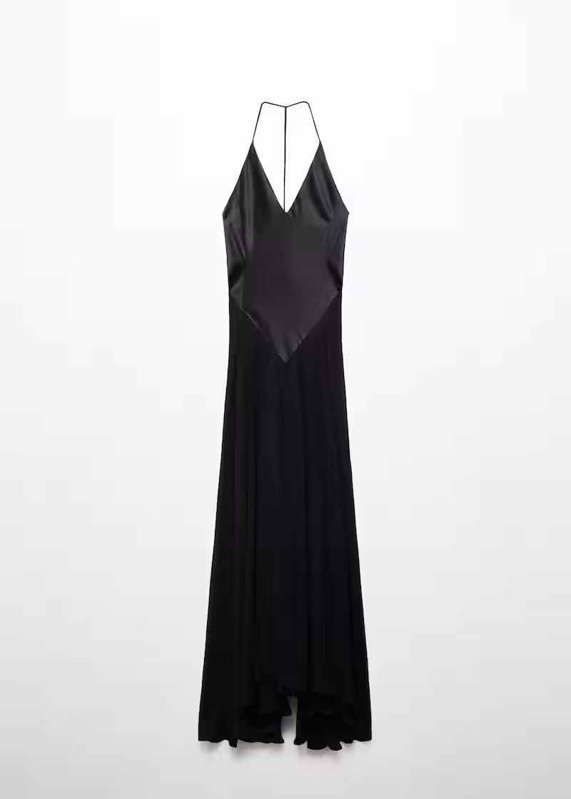 Semi-transparent combined body silk dress  -  Women | Mango United Kingdom | MANGO (UK)