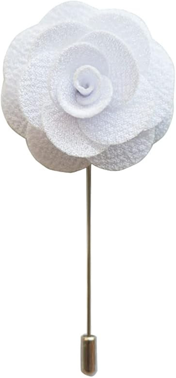 Sunny Home Men's Lapel Flower Stick Brooch Pin Boutonniere Pin for Suit Tuxedo Corsage (3.74in, W... | Amazon (US)