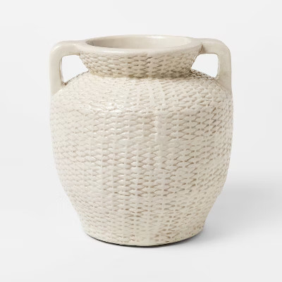 Woven Texture Ceramic Vase Cream - Threshold™ designed with Studio McGee | Target