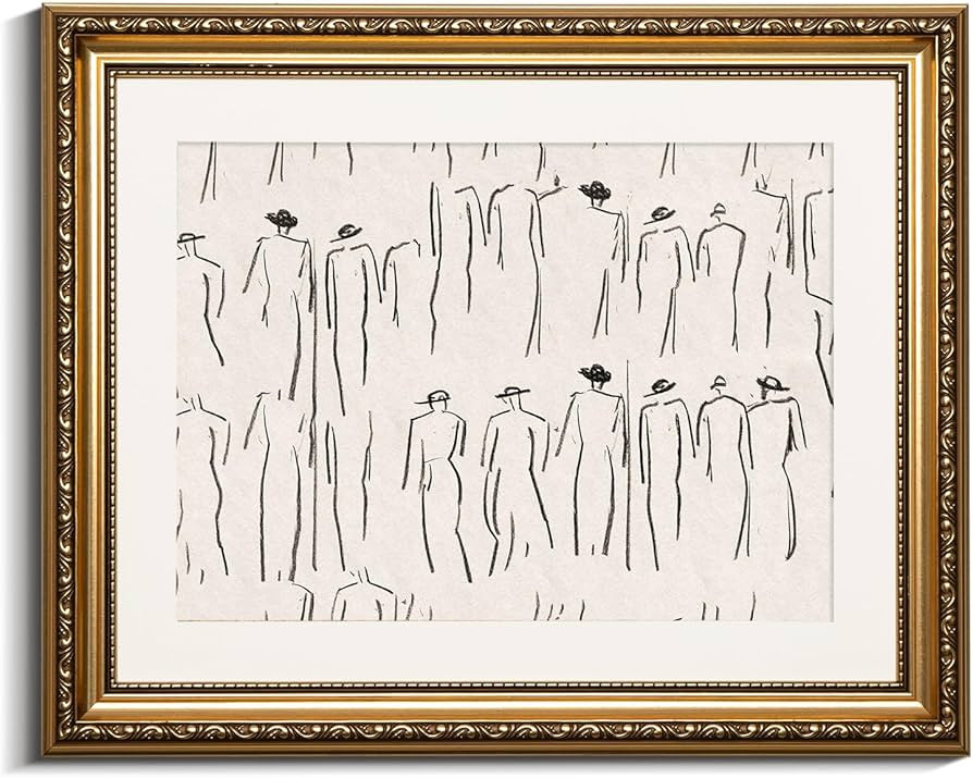 VIYYIEA Gold Framed Wall Art Canvas Print Home Decor Abstract Wall Art Room Decor Minimalist Port... | Amazon (US)