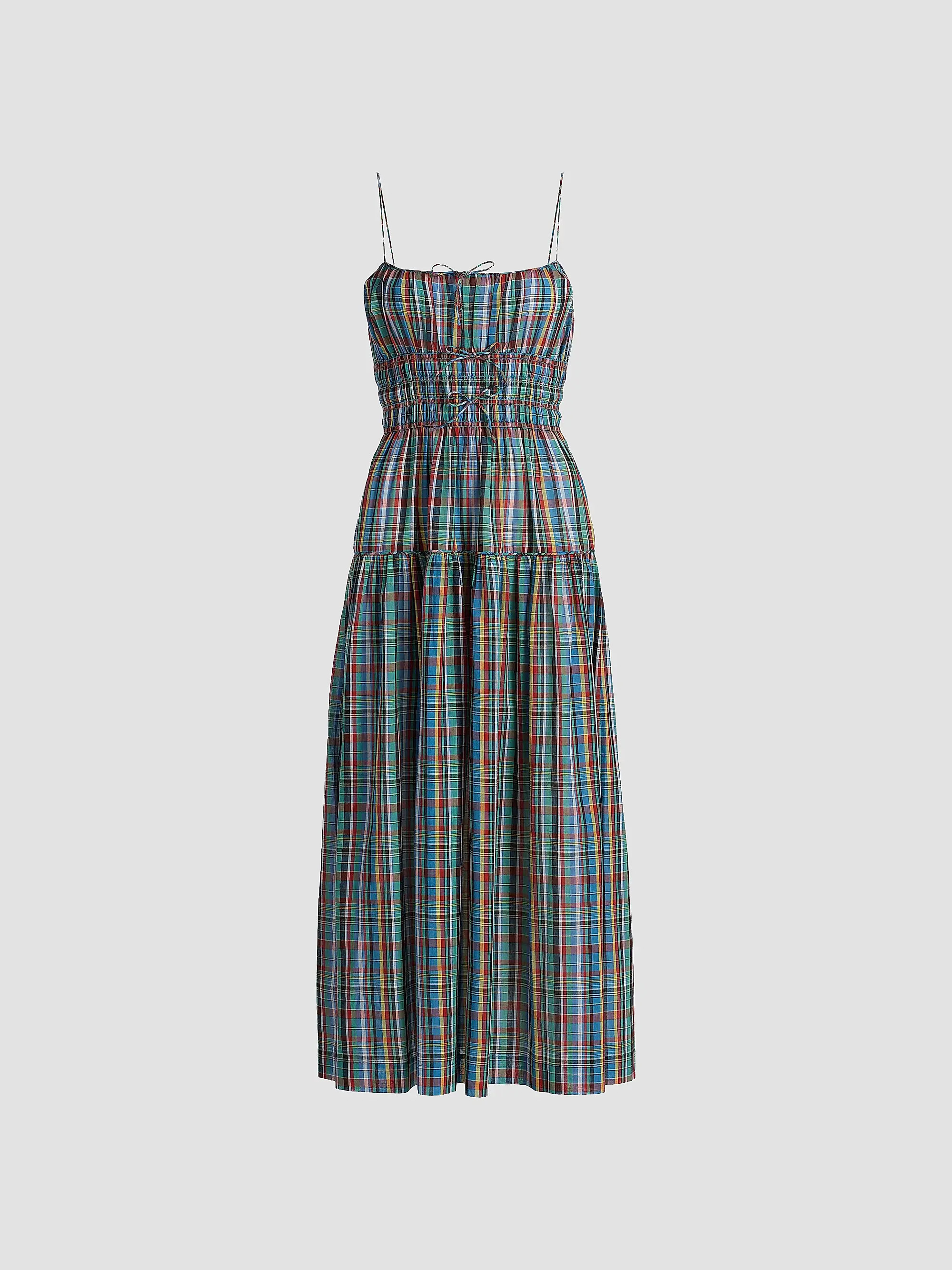 D\u00d4EN Brielle Plaid Cotton Midi-Dress | Saks Fifth Avenue | Saks Fifth Avenue