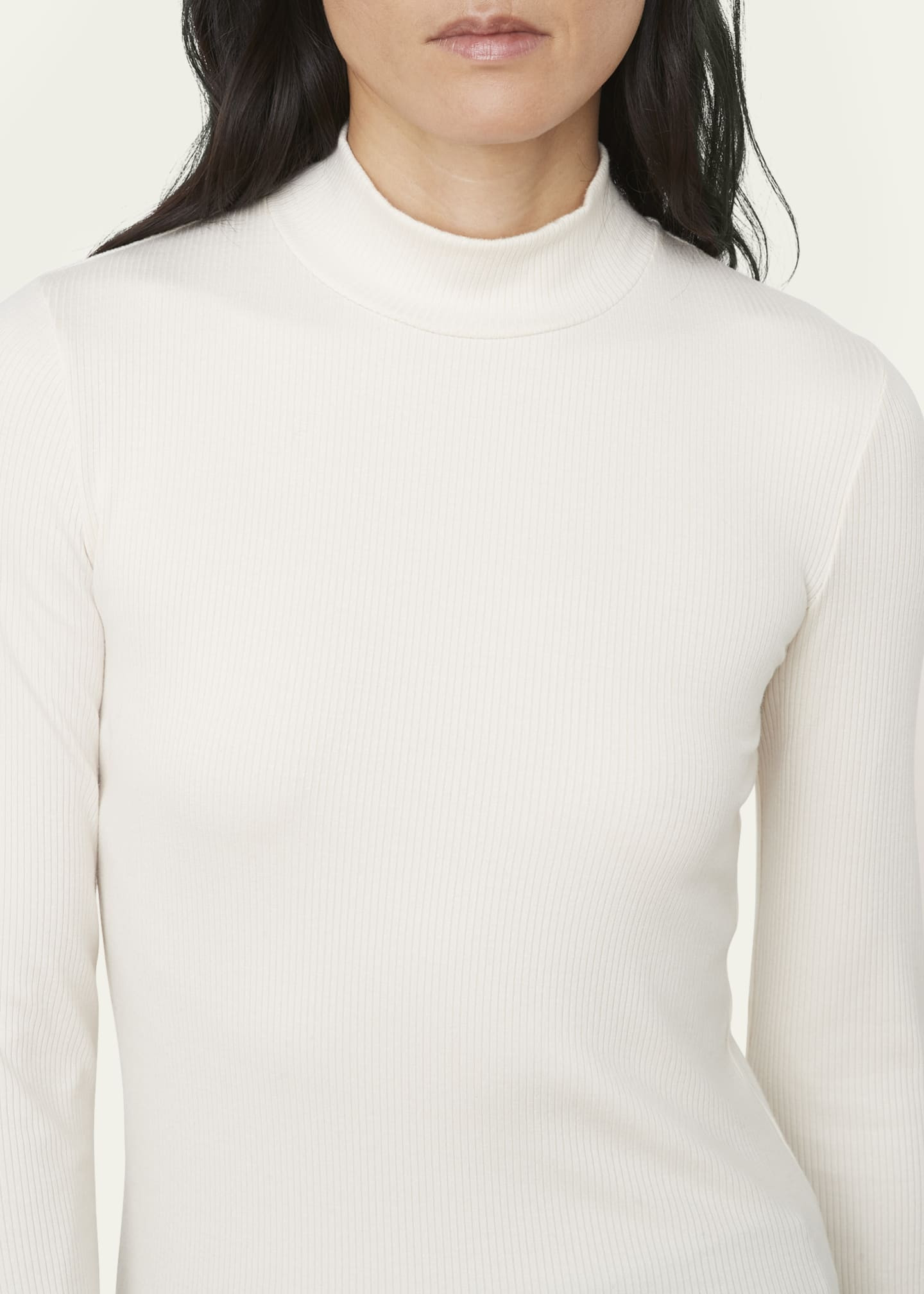 Vince Ribbed Long-Sleeve Mock-Neck Top | Bergdorf Goodman