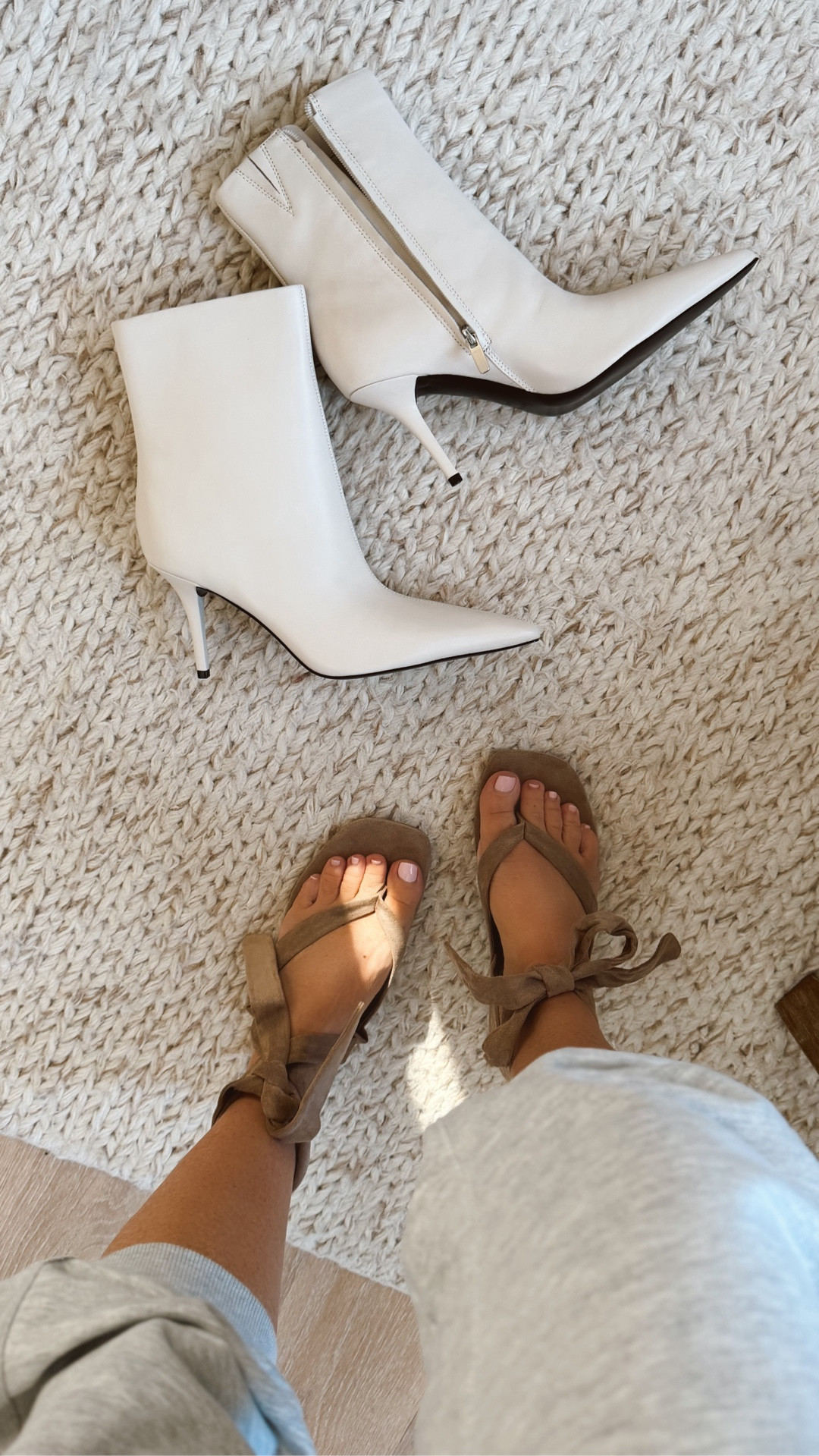 Spring shoes I’m loving right now 🤍:
These ankle-tie sandals are such a great look for less Walmart find and sooo comfortable. And these bone white booties are 50% off right now✨ (I paid full price 😅) — the prettiest soft white for a Midwest spring with jeans or dresses!!! 


Sandals. Spring shoes. Spring break. 

#LTKSaleAlert #LTKSeasonal #LTKootd
