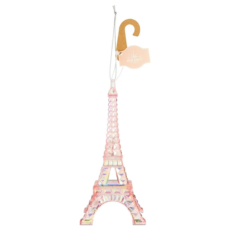 Iridescent Pink Eiffel Tower Christmas Ornament, 6.25", by Holiday Time | Walmart (US)