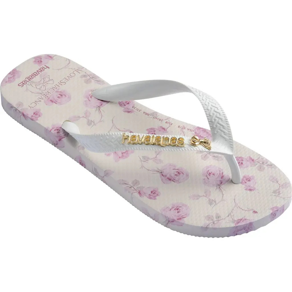 Havaianas Slim Square Logo Flip Flop in Beige at Nordstrom, Size 9 | Nordstrom