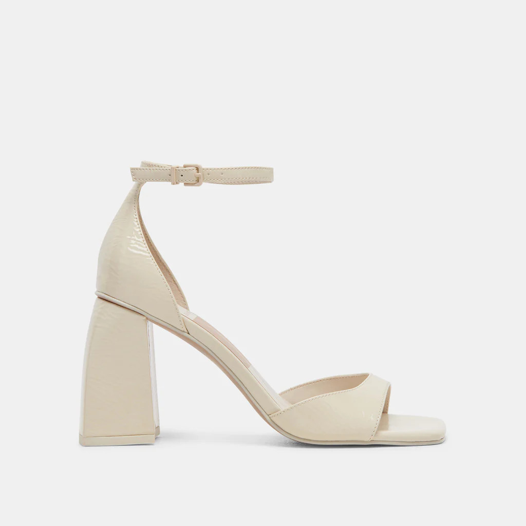 JANEY HEELS IVORY CRINKLE PATENT | DolceVita.com