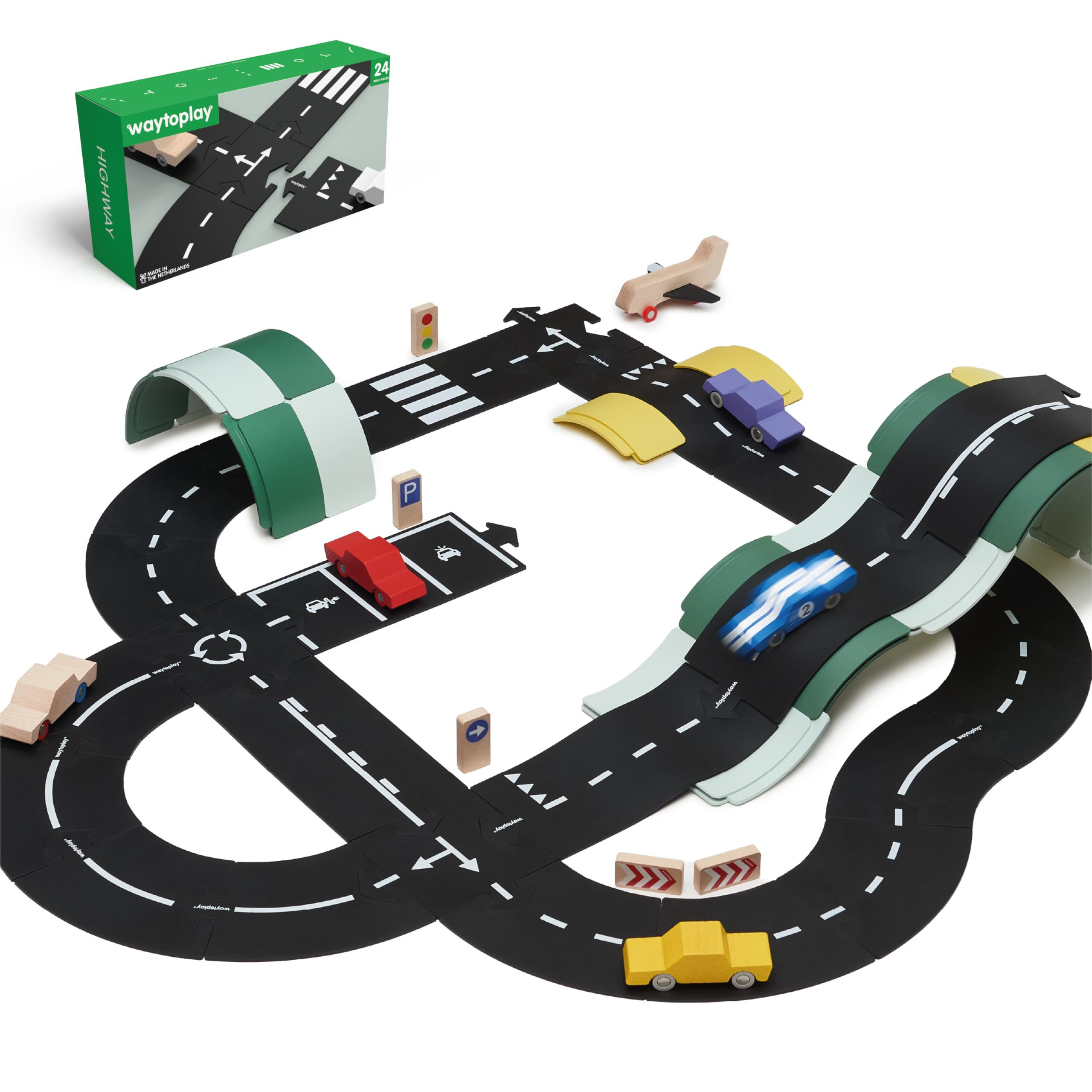 Amazon.com: Waytoplay's Highway - Flexible Toy Road Set, 24 Pieces. The Original Since 2003. Made... | Amazon (US)
