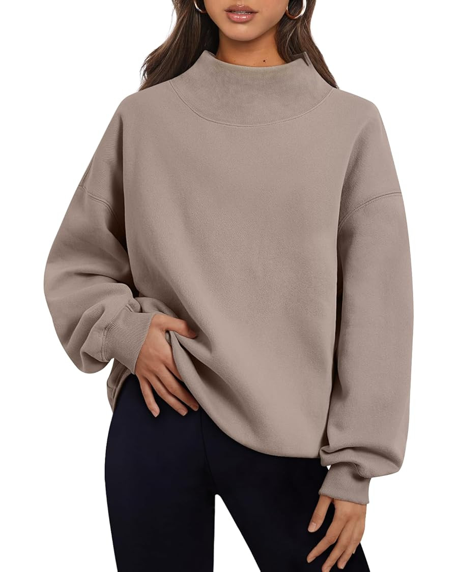 Trendy Queen Womens Oversized Sweatshirts Turtleneck Pullover Long Sleeve Hoodies Tops Fall Fashi... | Amazon (US)
