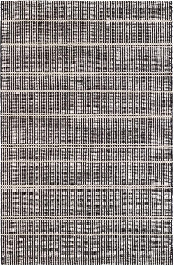 Dash and Albert Samson Indoor/Outdoor Area Rug - 5' x 8' Black - Striped Handwoven Washable Accen... | Amazon (US)