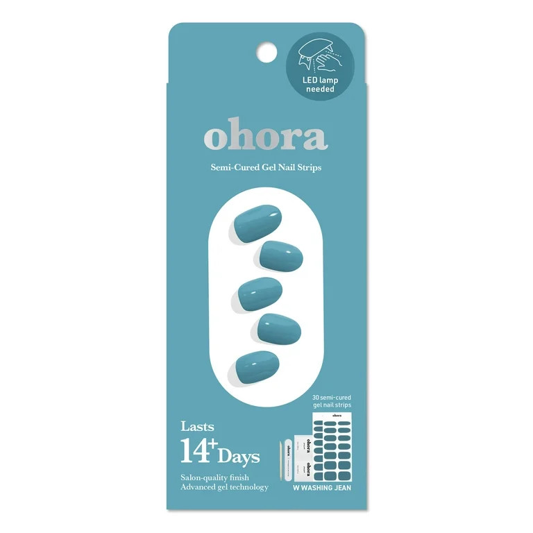 Ohora Semi-Cured Gel Nail Kit, Washing Jean, 30 Count | Walmart (US)