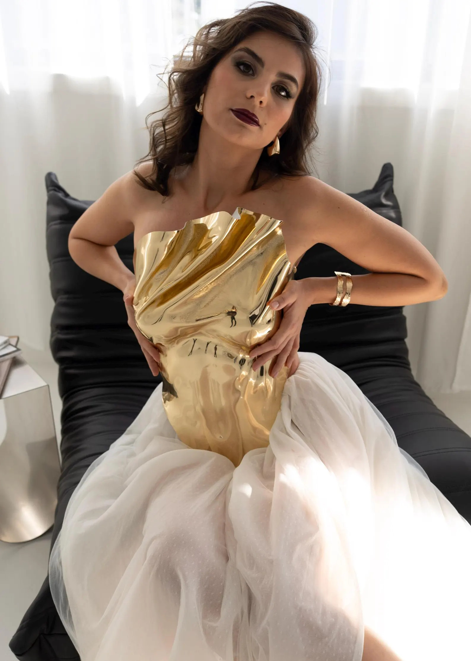 Gold Sculptural Corset Top Custom Fit Bustier for Bride Avant Garde Festival Outfit Statement Fas... | Etsy (US)