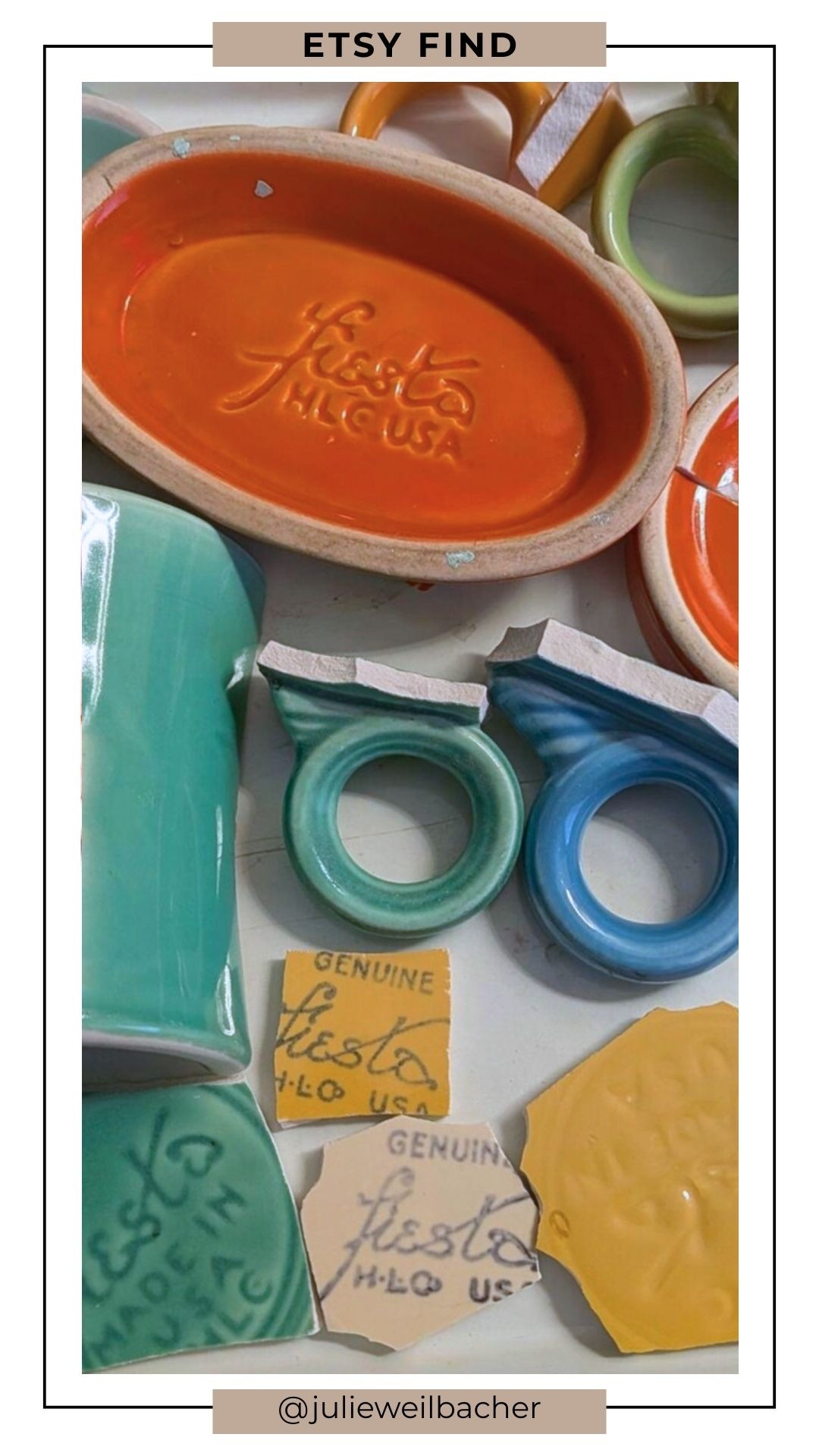 For lovers of collage art and pique assiette mosaics, this eclectic mix of broken Fiestaware pieces is such a fun find. ✨ 

Featuring iconic back stamps, cup handles, plate bottoms, and bold retro colors, these pieces add personality, nostalgia, and texture to creative projects. 

Perfect for mosaic tables, stepping stones, flower pots, mixed media art, mirrors, trays, and quirky cottage-style decor.

For mosaic tips, tutorials, inspiration, and so much more please visit my YouTube channel: YouTube.com/julieweilbacher, and follow @julieweilbacher on Instagram for all things mosaic art.

#fiestaware #mosaic #collageart #retrodecor #mixedmediaart #vintagestyle #etsy #craftssupplies

#LTKHome