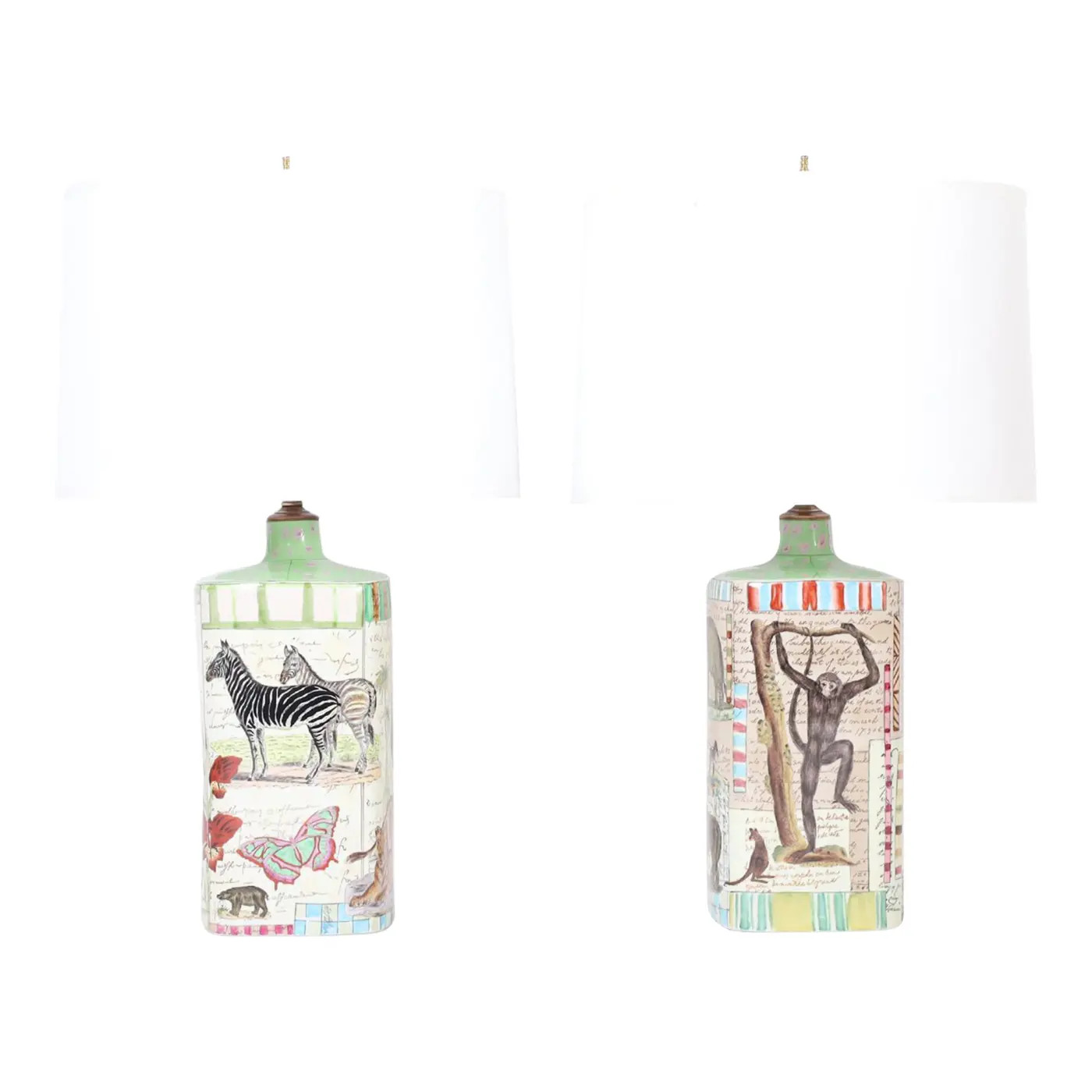 Pair of Safari Animal Inspired Table Lamps | Chairish