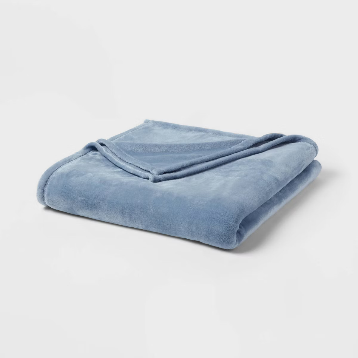 Full/Queen Solid Plush Blanket Blue - Room Essentials™ | Target