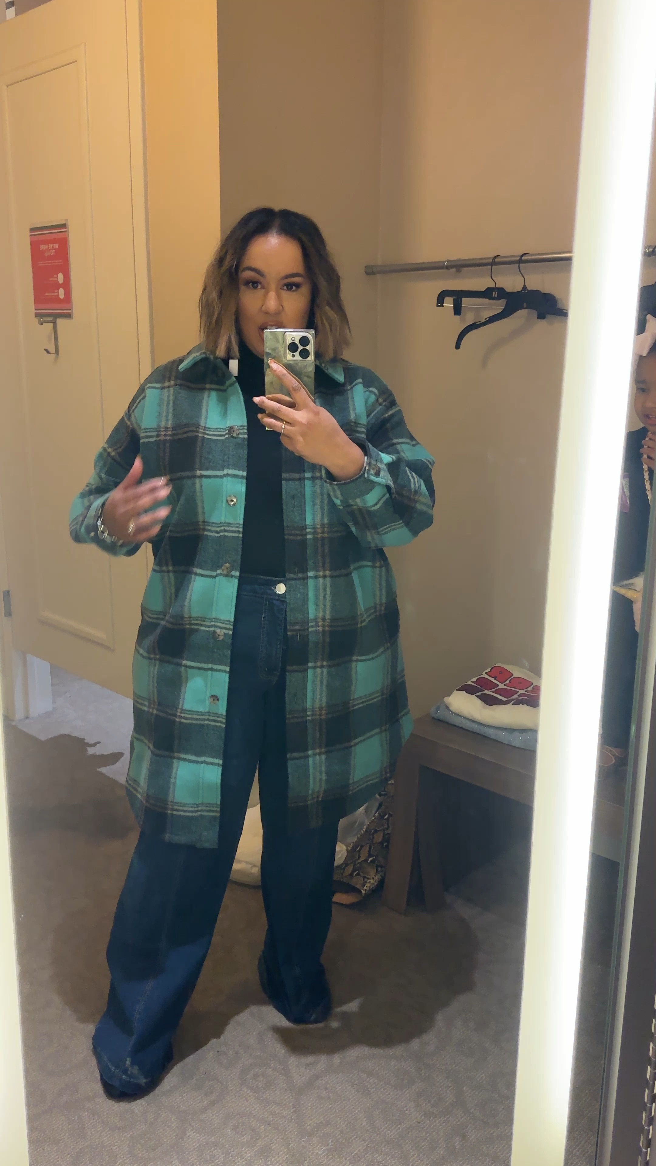 Long green shacket is always a good odea! Staple for the fall