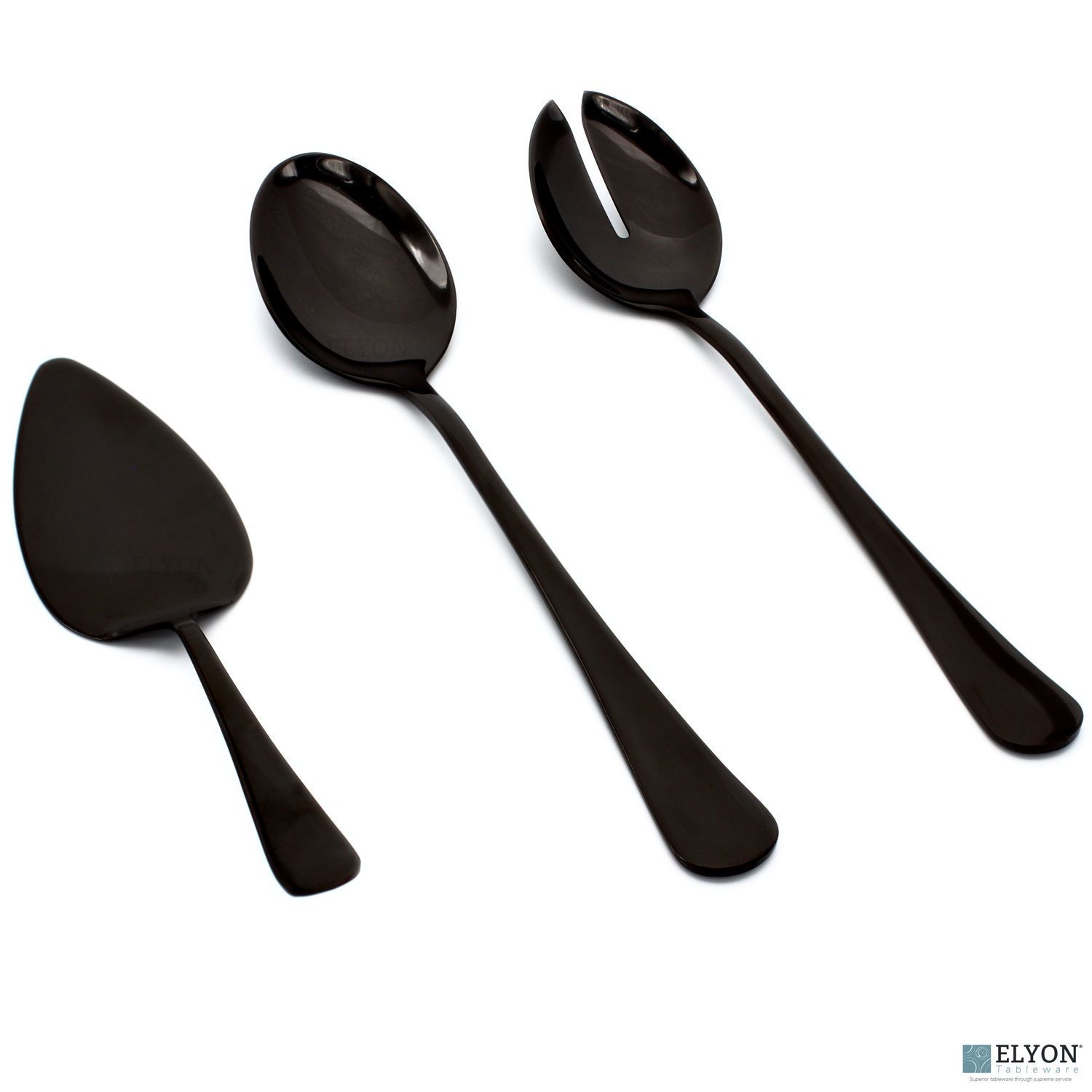 Elyon Tableware 2-Piece Black Flatware Serving Spoons, Stainless Steel Hostess Set, Reflective Mi... | Walmart (US)