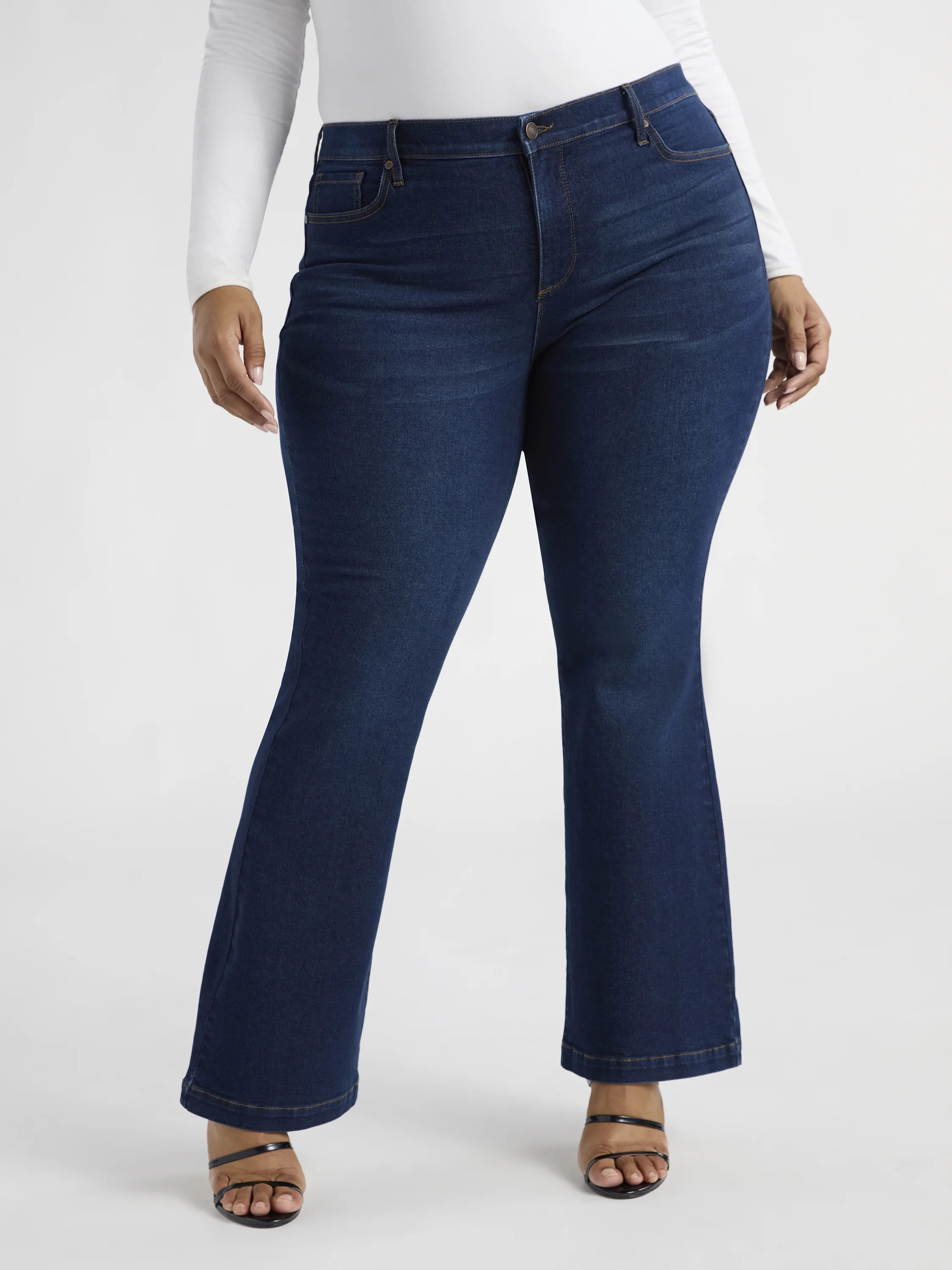 Sofia by Sofia Vergara Women's Plus Melisa Mega Flare High Rise Jeans, Sizes 14W-28W | Walmart (US)