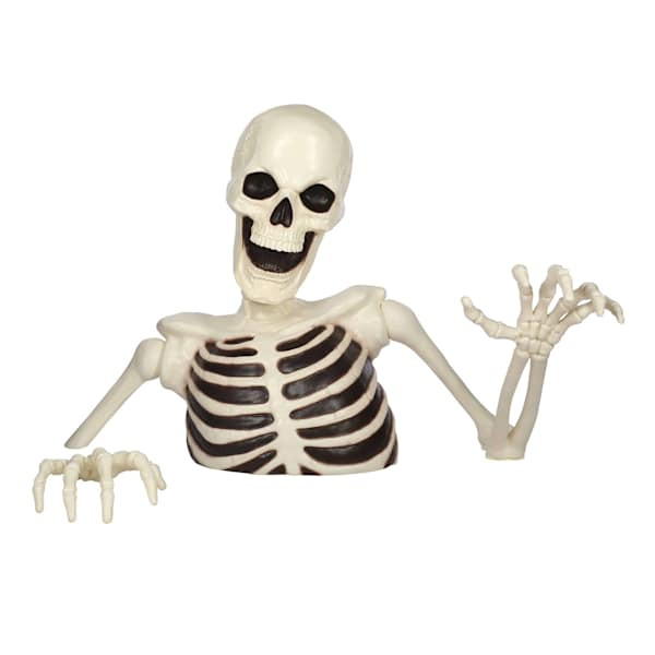 Black Light Responsive Skeleton Ground Breaker, 4', White, Plastic, sold by At Home | At Home
