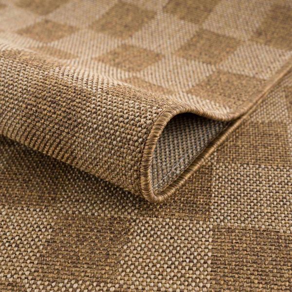 Kuval Checkered Brown Rug | Boutique Rugs